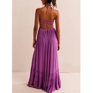 Free People Extratropical Maxi Dress Purple Tiered Maxi Dress Boho Festival L